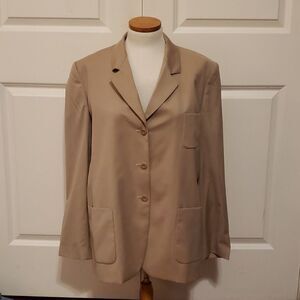 Bernard Zins Paris Women's Cream Blazer‎ Jacket Size 14